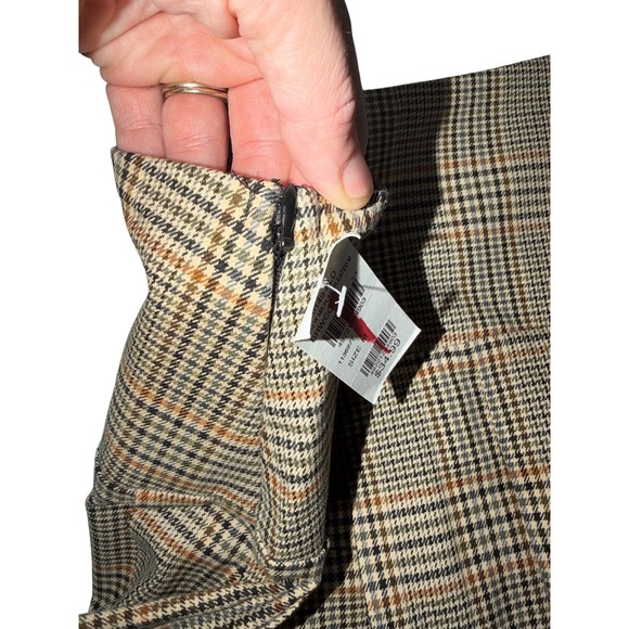 RSQ Plaid Pleated Mini Skirt Brown Tan Black Orange Girls Womens Size Medium - Picture 6 of 8